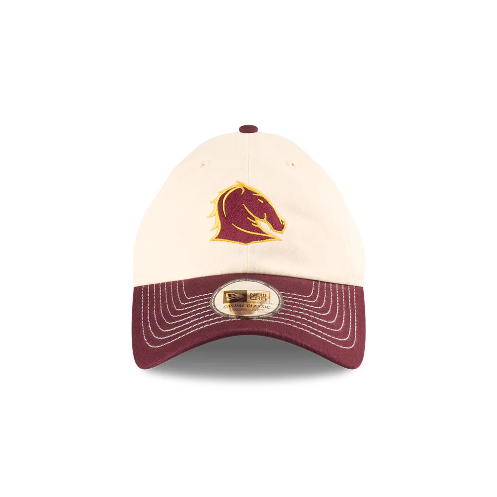 Brisbane Broncos Hat - 2025 NRL 2Tone Chrome Contrast Casual Classic Strapback Cap - New Era